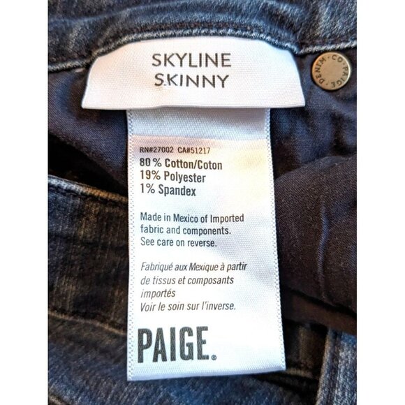 PAIGE Skyline Skinny Jeans Ankle Dark Wash Size 27 - Picture 4 of 6